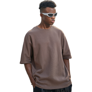 T-shirt Homme de Luxe en Coton Lourd 240g Tricoté, Col Montant, Coupe Boxy, Épaules Tombantes, Qualité Supérieure - Product Image 2