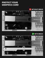 Penyangga Kartu Grafis upHere GL7 ARGB Zinc Alloy Slide Rail Design Anti Sag Adjustable, Mendukung RTX 5090, Penyangga GPU Anti Sag untuk Casing PC