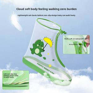 Botas <span class=keywords><strong>de</strong></span> Lluvia Impermeables con Parte Superior <span class=keywords><strong>de</strong></span> PVC Antideslizante y Reforzada, Resistentes al Desgaste, con Diseño <span class=keywords><strong>de</strong></span> Dinosaurio, <span class=keywords><strong>de</strong></span> Tubo Medio-Alto para Niños y Niñas <span class=keywords><strong>de</strong></span> Primaria - Product Image 2