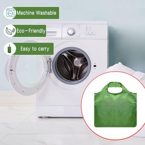 Bolsa de Compras Plegable Personalizada Ecológica de Poliéster 190T con Asa de Cinta y Cuerda, Venta al por Mayor en Inventario - Product Image 5