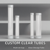 Tube d'emballage PC extrudé transparent personnalisé, tubes conteneurs OEM avec capuchon à pression pour promotion, affaires, shopping, etc.