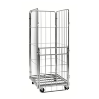 Conteneur en acier à mailles pliable de haute qualité, robuste, 1000 kg, 4 côtés, 4 roues, pour le stockage industriel et la logistique