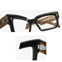 TS91018 Monture de lunettes optiques vintage en acétate, carrée épaisse, rétro, charnière métallique 4+3, vente en gros