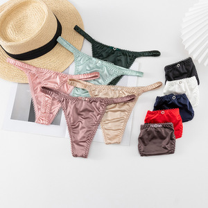 Ropa Interior sin Costuras de Seda de Hielo para Mujer <span class=keywords><strong>Tanga</strong></span> Sexy de Cintura con Pedrería Victoria <span class=keywords><strong>Secret</strong></span> Lencería G-String 0664 - Product Image 1