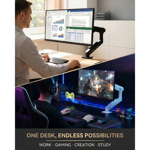 Support de bureau ergonomique pour <span class=keywords><strong>un</strong></span> seul moniteur, 17-32 pouces, réglable, mouvement complet, support VESA - Product Image 4
