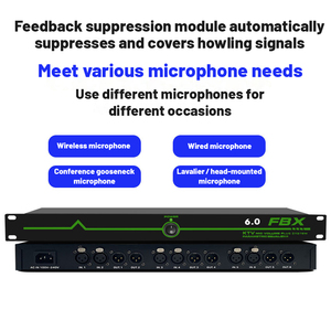Suppresseur de réflexion numérique DSP professionnel 6 canaux, anti-sifflement, pour micro <span class=keywords><strong>sans</strong></span> <span class=keywords><strong>fil</strong></span> de scène d'église. - Product Image 4