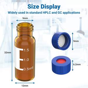 Bilimsel HPLC otomatik örnekleyici flakon Amber flakon mavi döner kapaklı şişeler beyaz PTFE kırmızı silikon <span class=keywords><strong>Septa</strong></span> - Product Image 5