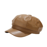 Casquette octogonale de style coréen pour femme, style britannique rétro, décontractée, imprimée en sérigraphie, chapeau à la mode pour l'automne/hiver