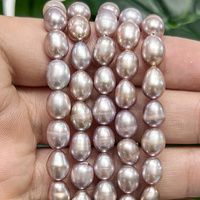 Perles d'eau douce naturelles de 6-7 mm, forme de riz violet, perles en vrac pour la fabrication de bijoux, bracelets, colliers, accessoires DIY