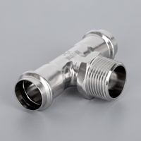 Raccord en T de plomberie à compression à filetage extérieur, résistant, en acier inoxydable 304, avec tête hexagonale