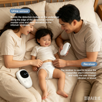 Alarme d'énurésie sans fil pour enfants, adultes et personnes âgées, alarme d'énurésie rechargeable avec vibration et son, alarme d'énurésie sans fil