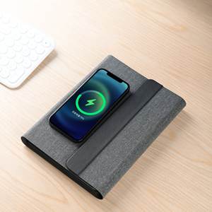 Cargador Inalámbrico Magnético, Banco de Energía, Cuaderno 3 en 1, <span class=keywords><strong>Carga</strong></span> Rápida de 15w, Cuaderno A5 de Cuero PU para Reuniones, Bloc de Notas Creativo - Product Image 1