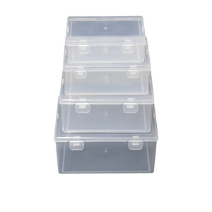 Transparent Double Locking Plastic <b>Storage</b> Box Set For Tools Parts Accessories Desktop Organization Small Medium Large Sizes - Product Image 5