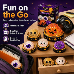 Squishies d'Halloween : Fantôme, <span class=keywords><strong>Citrouille</strong></span>, Dumpling – Jouets anti-stress amusants, Boîte mystère à presser, Cadeaux de fête d'Halloween - Product Image 6
