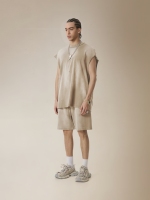 Débardeur Homme 285 g/m² Épais Respirant Délavé Effet Vieilli Épaules Tombantes Coupe Oversize Bords Bruts Vintage Uni Hip Hop
