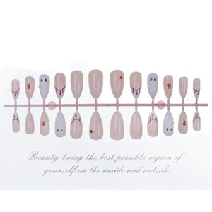 Uñas Postizas de Almendra Color Nude con Diseño de Fantasma, Araña y Goteo de Sangre para un Estilo de Fiesta Espeluznante y Adorable - Product Image 4
