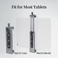 5 \ "-9 \" cihazlar için kabarcık seviyesi alüminyum Tablet 1/4 ile ayarlanabilir iPad tutucu \ "vida adaptörü Metal Tripod bağlama aparatı