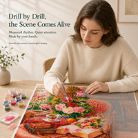 Kit de peinture au diamant 5D rond KS Craft sur toile imprimée, écologique, pour décoration intérieure et cadeau DIY