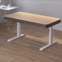 Table basse électrique réglable à finition grain de bois moderne Ascenseur à double moteur Portée de 380 à 840mm Capacité de charge de 120kg Assemblage facile