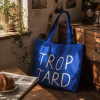 Sacs fourre-tout en toile de coton imprimés avec motif lettres, poches logo, sacs à bandoulière personnalisés de haute qualité pour femmes, vente en gros