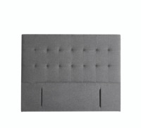Tête de lit moderne double avec tissu en lin tufté Design doux Style à bas prix Fentes d'assemblage pour base de lit