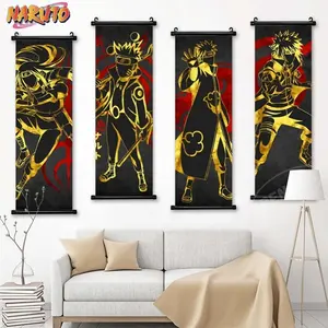 Narutos lienzo pintura oro oscuro Anime figura carteles Manga hogar pared de la habitación Arte Decoración estética niños regalos de fiesta de cumpleaños