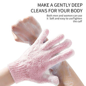 <span class=keywords><strong>Gant</strong></span> <span class=keywords><strong>de</strong></span> douche exfoliant rose en silicone et loofah naturel, avec grille tridimensionnelle mate pour le nettoyage corporel - Product Image 2