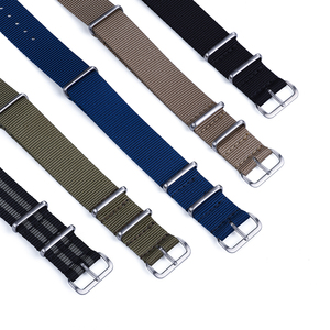 JUELONG Großhandel 20mm 22mm Ersatz-Uhrenarmband aus festem, gestreiftem, gewebtem Nylon - Product Image 5