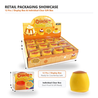 Jouet Squishy Pudding à Rebond Lent en TPR, Jouet Anti-Stress à Presser, Jouet Sensoriel de Bureau en Forme de Pudding Caramel pour Enfants et Adultes