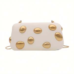 Bolso de hombro cruzado de PU para mujer, estilo europeo y americano, con forma de clavo, para cena, portátil, abierto, para comercio exterior - Product Image 1