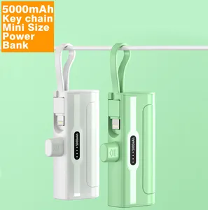 Mini capsule 5000mah power bank Wireless pocket mini power bank Custom LOGO Provides iec PSE KC certification with light ning