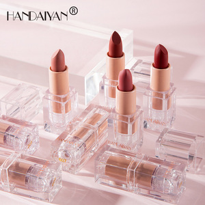 New Makeup 12 Color Waterproof Mineral Crystal Square Tube Nude Bean Paste Color <strong>Matte</strong> Cream <strong>Lipstick</strong> - Product Image 6