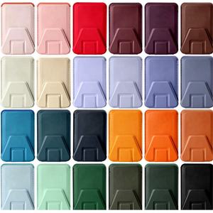 Nouveauté : Porte-cartes en cuir PU 24 couleurs avec support adhésif pour téléphone et bureau, avec fentes pour portefeuille et cartes - Product Image 1