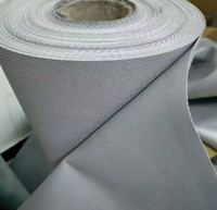 Tissu enduit de silicone de fibre de verre d'isolation thermique d'armure toile noire ignifuge