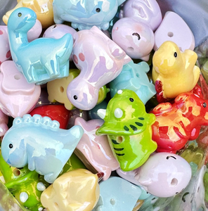 Perles focales en résine en forme de dinosaures Kawaii à grand trou pour la fabrication de stylos perlés DIY, fournitures d'artisanat Kawaii uniques en gros - Product Image 2