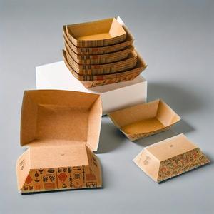 Bandeja de Sushi desechable personalizada, barco de papel Kraft, caja de embalaje de alimentos, cesta de cartón de calidad para patatas fritas - Product Image 1