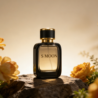 Flacon de parfum carré noir 50 ml en verre rose rechargeable avec boîte et sac – Offre spéciale