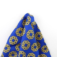 Écharpe en soie longue pour femmes et jeunes filles, motif blocs bleus et dorés, impression numérique personnalisée, vente en gros Chine