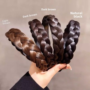 Serre-tête tressé en queue de poisson pour <span class=keywords><strong>femme</strong></span>, ornement capillaire tressé en maille torsadée, style doux, haute qualité - Product Image 3