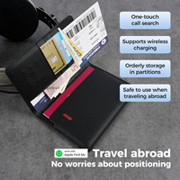 Cartera de Viaje Delgada de Cuero PU con Bloqueo RFID para Tarjetas de Crédito y Pasaporte, con Carga Inalámbrica, Magnética y Antipérdida