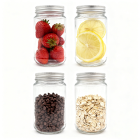 Envase de Almacenamiento Hermético al Vacío de 370 ml, Tarro de Vidrio Personalizable para Alimentos, Suministro Directo de Fábrica