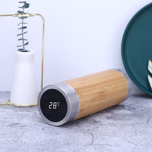 Nuevos frascos de vacío Termos Thermos Botella de agua digital Pantalla Termo Bambu - Product Image 3