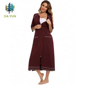 YZ - Vestidos Largos de Verano para Mujer, Tallas Grandes, de Alta Calidad, Ropa de Dormir Informal, Pijamas Holgados para <span class=keywords><strong>Lactancia</strong></span>, Venta al por Mayor - Product Image 4