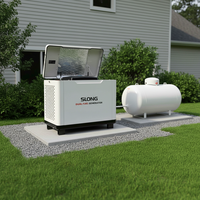 Générateur SLONG Super Silencieux 20KW Refroidi par Air, Essence et GPL, 4 Temps, avec Démarrage Automatique et Roues, pour Usage Domestique de Secours 8000W
