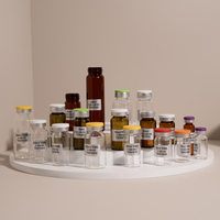Flacon tubulaire en verre borosilicaté mat de type I USP pour vaccins, usage pharmaceutique stérile avec bouchon en aluminium, conforme aux normes GMP