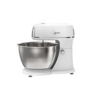 Batteur sur socle électrique 400W, 5 vitesses, bol en acier inoxydable 4,5L, crochet pétrisseur, fouet à œufs, design à tête inclinable, pour la pâtisserie, usage domestique