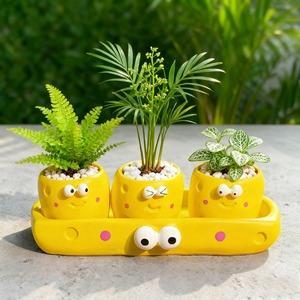 MSH Pots en résine pour micro-paysages, style dessin animé, pour fougères d'intérieur et plantes <span class=keywords><strong>vertes</strong></span> de bureau - Product Image 3