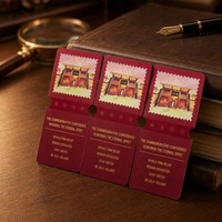 Cartes souvenir personnalisées en carton, style timbre, design de collection, imprimées offset pour musées, boutiques de cadeaux, tourisme patrimonial, OEM, faible MOQ