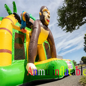 Les enfants adorent le château gonflable multi-activités « Super Jungle », personnalisable en taille. - Product Image 6