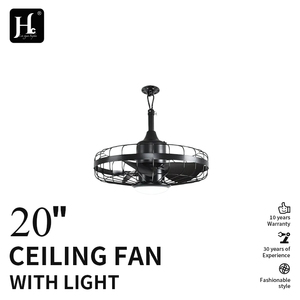 20 inch cage style <b>ceiling</b> fan, modern intelligent indoor and outdoor <b>ceiling</b> fan, with <b>lights</b> and <b>remote</b> <b>control</b> - Product Image 2